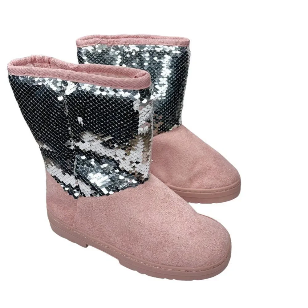BEBE Microsuede Sequin Faux Fur Lined Winter Boot